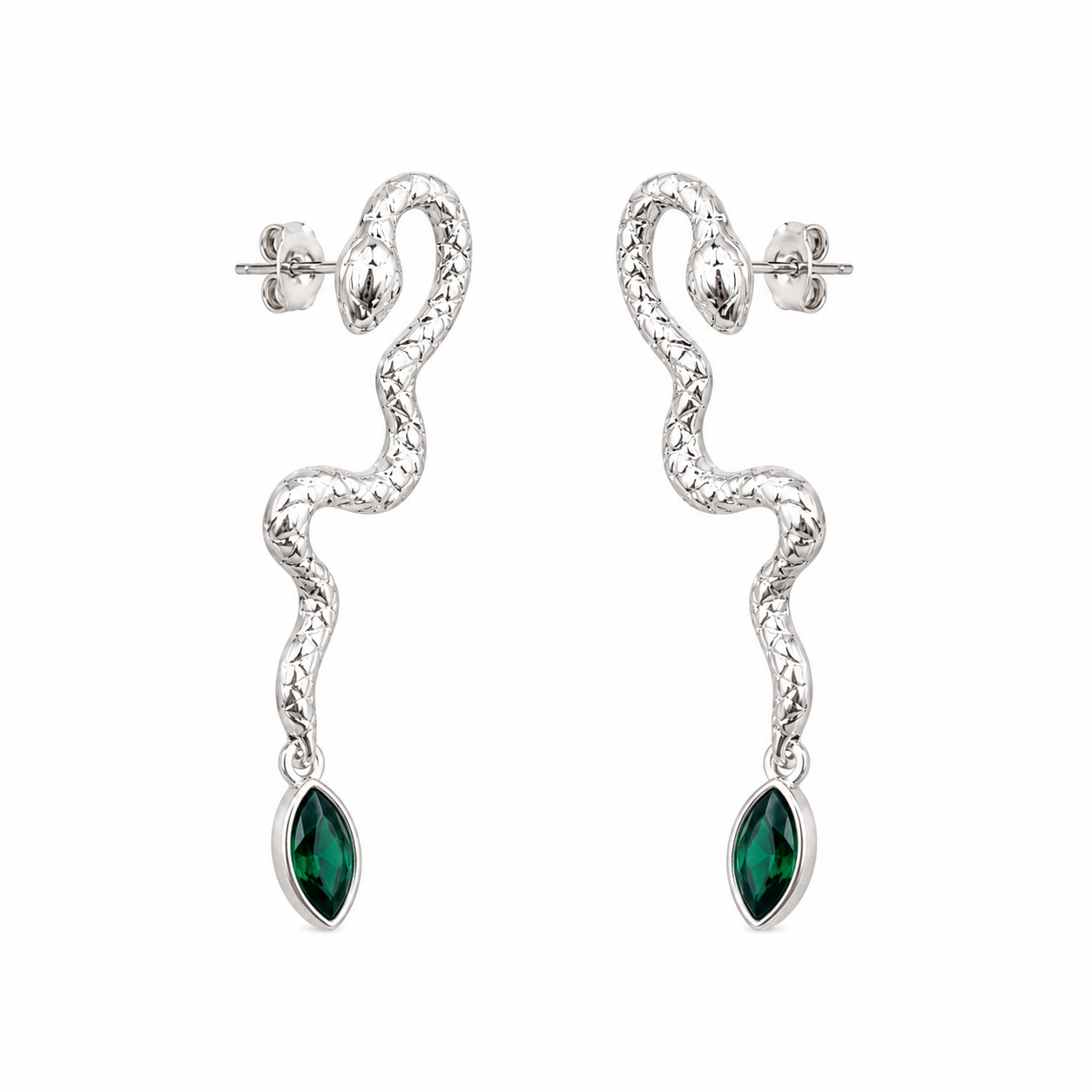 The Serpent Earrings | Silver