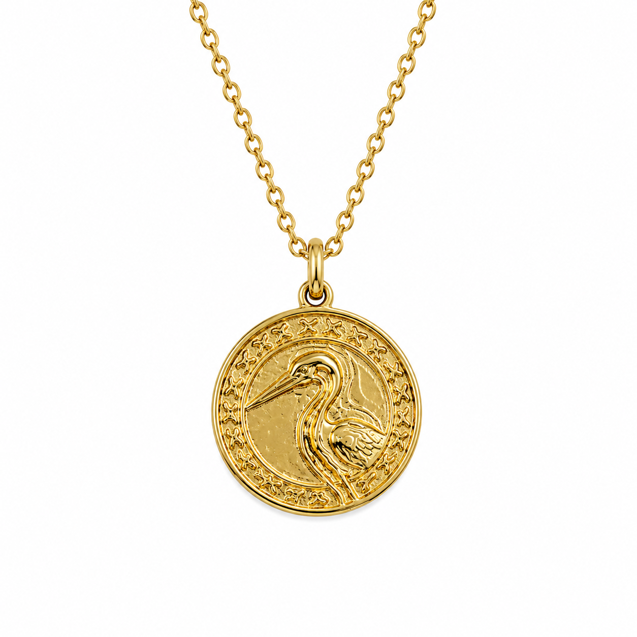 The Cattle Egret Necklace | Gold